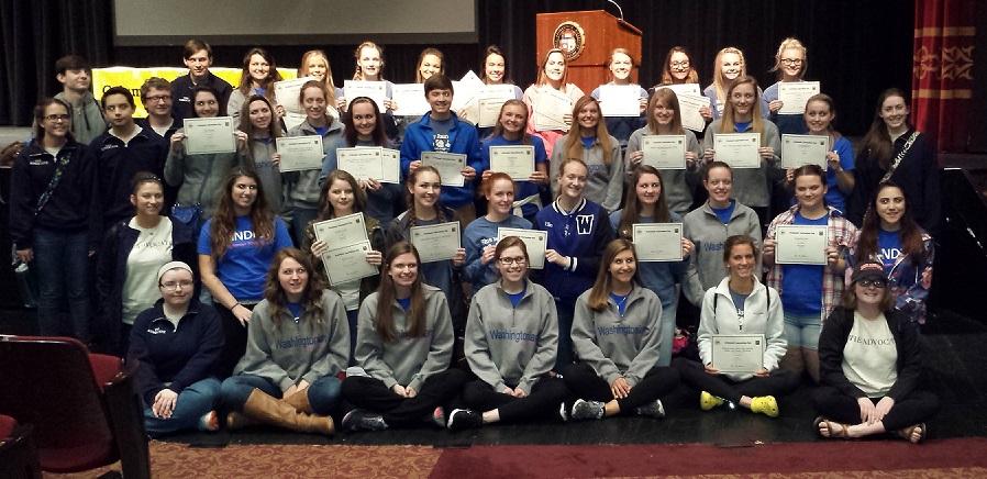 WHS journalism students (Blue Jay Journal, The Advocate and Washingtonian staffs) attended and competed at the Missouri Interscholastic Press Associations state journalism contest and conference at the University of Missouri-Columbias Missouri School of Journalism April 6, 2016. The three different media publications earned over 50 awards, including 17 All-Missouri awards, the highest rating awarded.