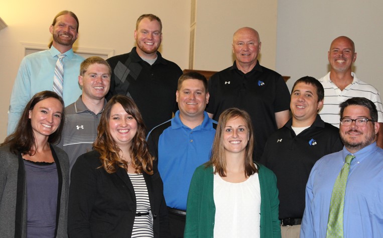 New Washington High School teachers for 2016-17. Front row, from left, are Jamie Haffner, Jessie Patterson, Suzanne Pelley and Joe Callahan. Middle row, from left, are Brian Dougherty, Brian Edler and Derick Heflin. Back row, from left, are Jesse Anderson, Tim Zumsteg, Doug Light and Patrick Fogarty.