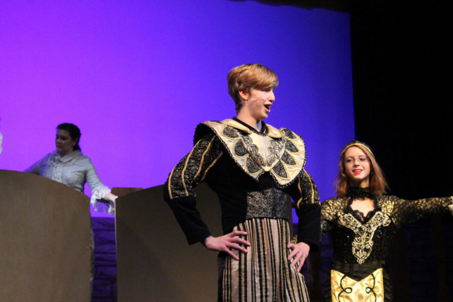 Junior Ezra Miles performs as Lumiére in “Beauty and the Beast” during a November performance. “Playing Lumiere was a blast,” Miles said. “I had so much fun using my lanky body for comedic purposes and hanging out with Ely working on our accents and jokes.” “Beauty and the Beast” was Miles third musical at WHS. 