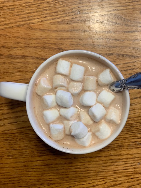 Caramel hot chocolate warms the winter weather away