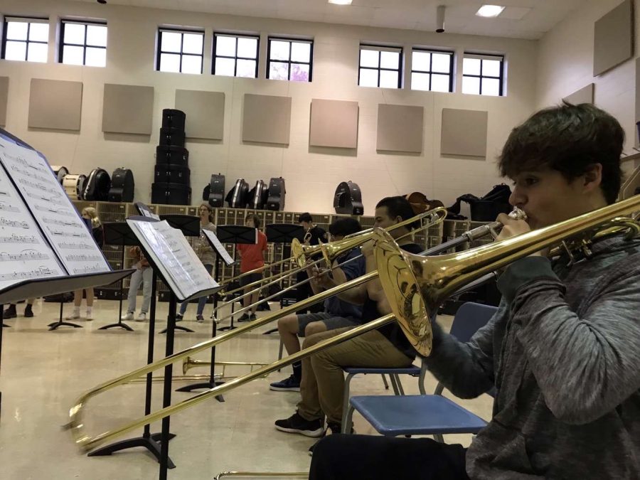Being a part of jazz band gives students new opportunities. “I really like music in general,” Rylee said, “and the more opportunities that I have to play is great because [band is] always going to be something I can do.” Photo Provided by- Andrew Busch