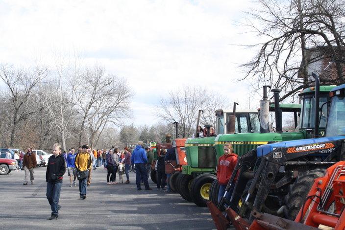 During tractor day, many classes go and visit the FFA students in Washington's parking lot to view and learn more about tractors.  In 1892, John Forelich created the first tractor in Iowa.