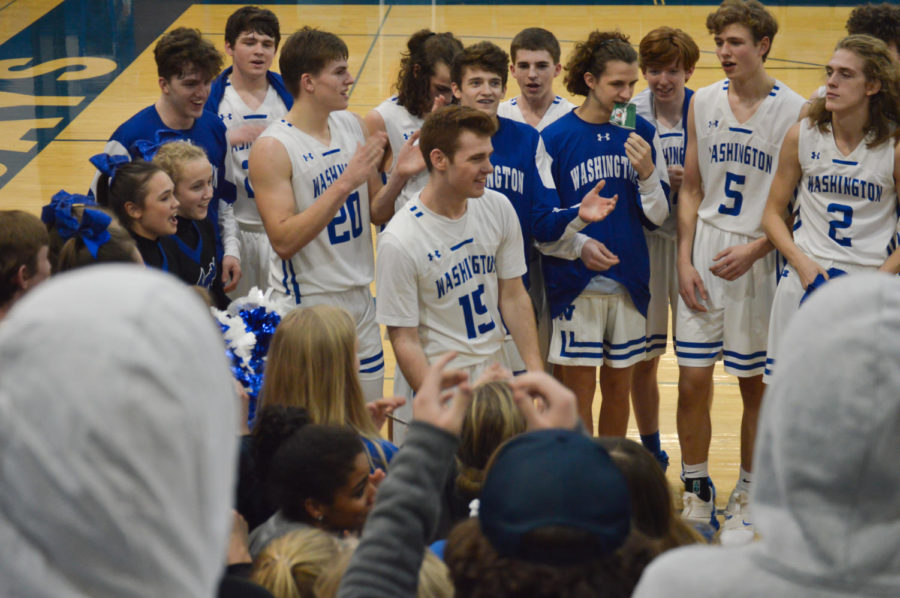 Basketball manager takes his shot on senior night