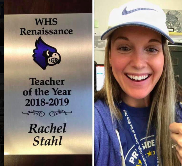 English teaching Rachel Stahl was awarded Teacher of the Year for the 2019 school year. 