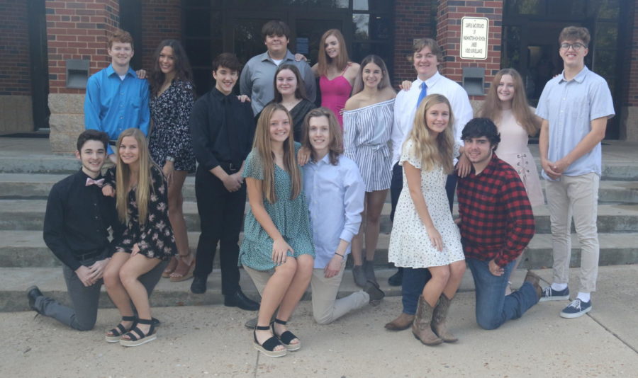 The WHS Homecoming court poses for a picture, ready to kick off spirit week. “I’m in Leadership class, so we’ve made all the different themes,” senior Jeremiah Broadbent said. “I want to participate and show school spirit to make WHS fun.” Front row, from left, are Preston Wideman, Gracie Ziglin, Sophia Olszowka, Cameron McElhaney, Adison Eckelkamp and Chris Griesenauer. Middle row, from left, are Drew Post, Elise Pruett, Mia Harting, Joe Hackmann, Megan Duncan and Jeremiah Broadbent. Back row, from left, are Matt Amlong, Alexa Bell, Miles Hellebusch and Kayla Kleekamp.