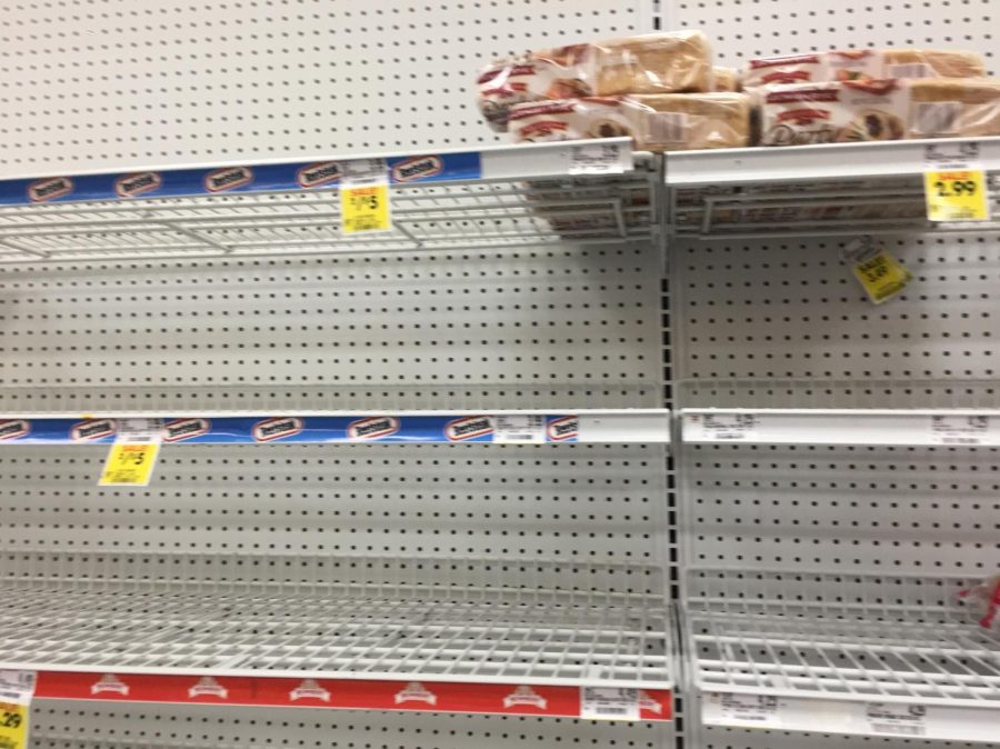 Schnucks is wiped clean of necessities such as bread and other food items as community members prepare for a large outbreak. "I believe that America will come back stronger like [we] always do," junior Kal-El Green said. America has hit record lows in the stock market since the COVID-19 outbreak, but many have no doubt that we will bounce back. 