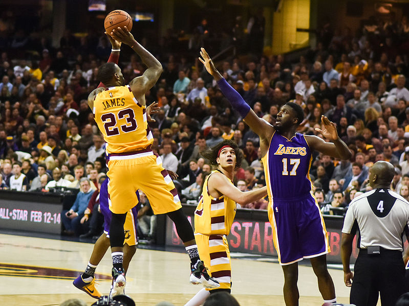 LeBron James shoots a fadeaway against his future team, the Los Angeles Lakers. He is now carrying the Lakers on an NBA Finals run with former Pelicans star Anthony Davis. The blockbuster trade for Davis instantly made the Lakers a competitor for the NBA Championship. 