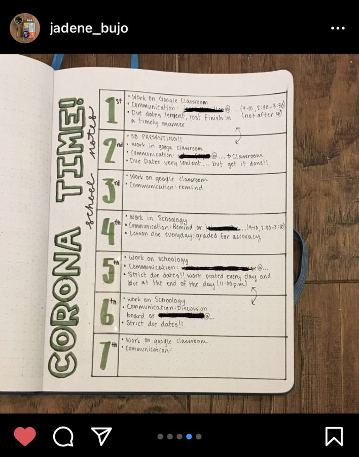 Senior Jaden Eckelkamp uses Instagram to keep track of her progress with her bullet journal. 