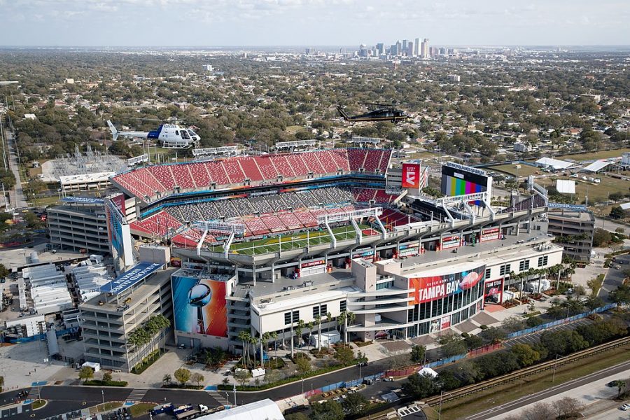 U.S. Customs and Border Protection UH-60 Black Hawk helicopter crews assigned to Air and Marine Operations (AMO), Miami Air and Marine Branch patrol the airspace over Raymond James Stadium in Tampa, Fla., Jan. 31, 2021, in advance of Super Bowl LV. 